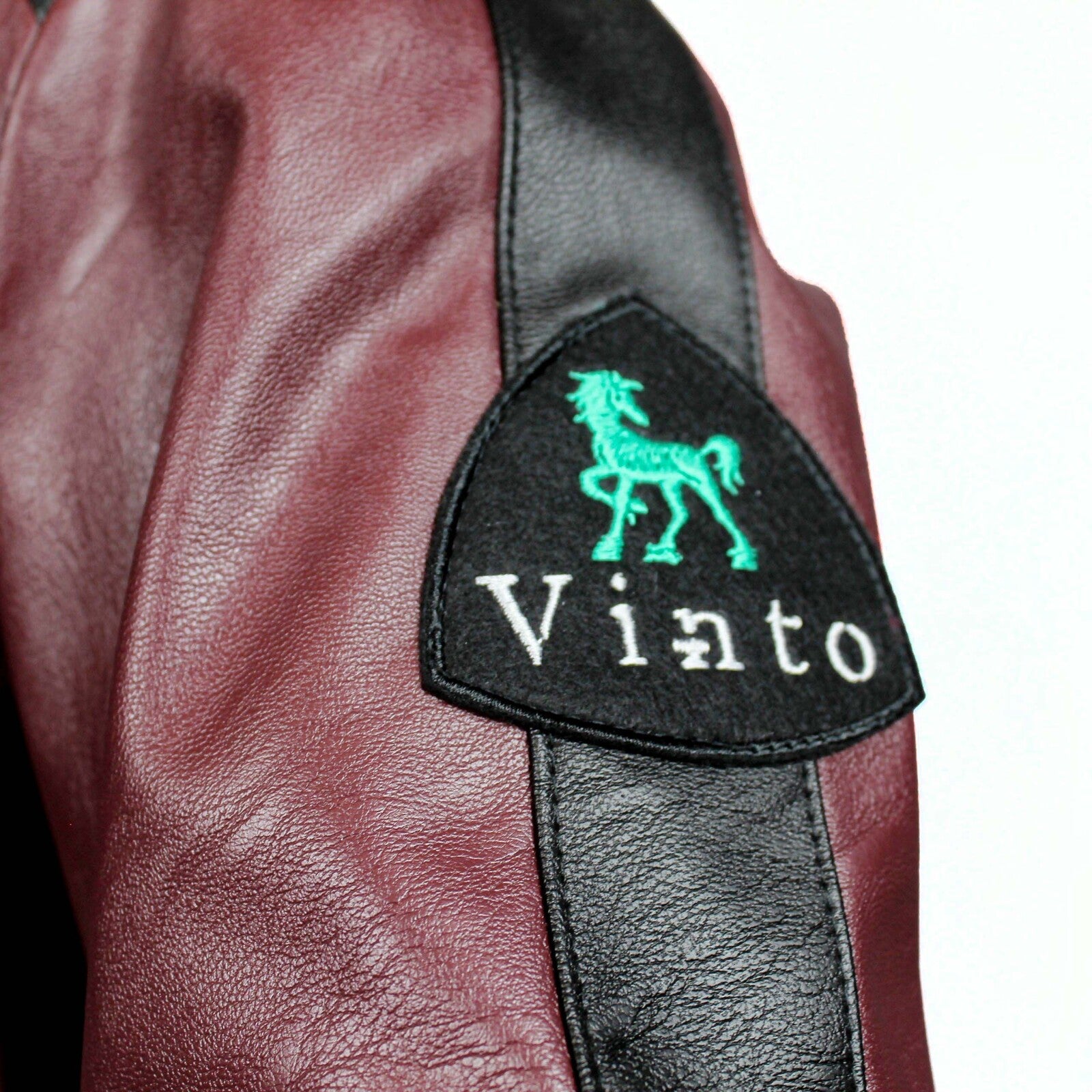 Bomber in pelle ecologica prugna e nero 4