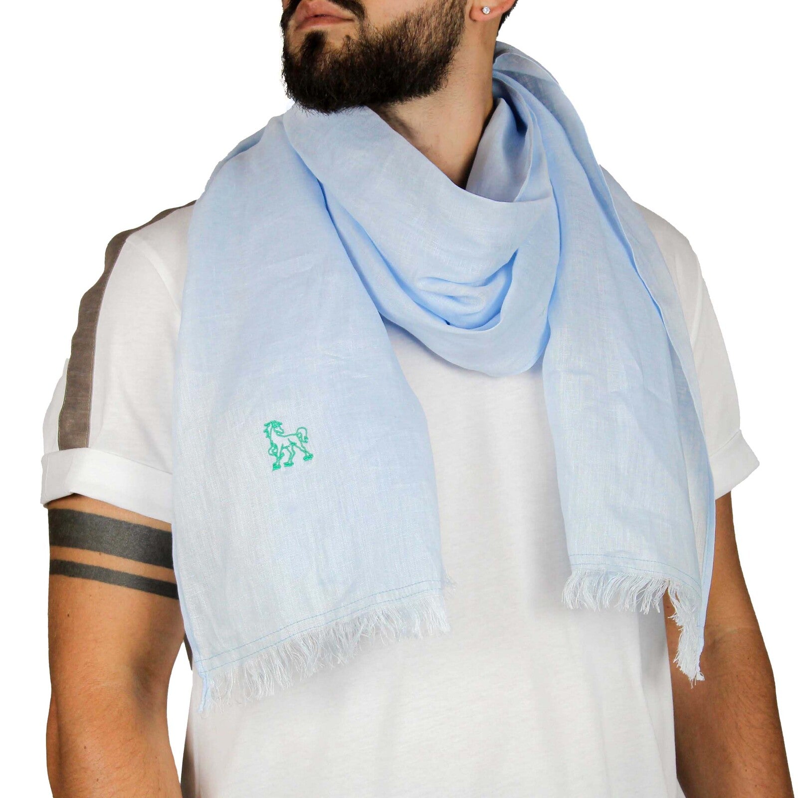 Pashmina lino azzurra 1