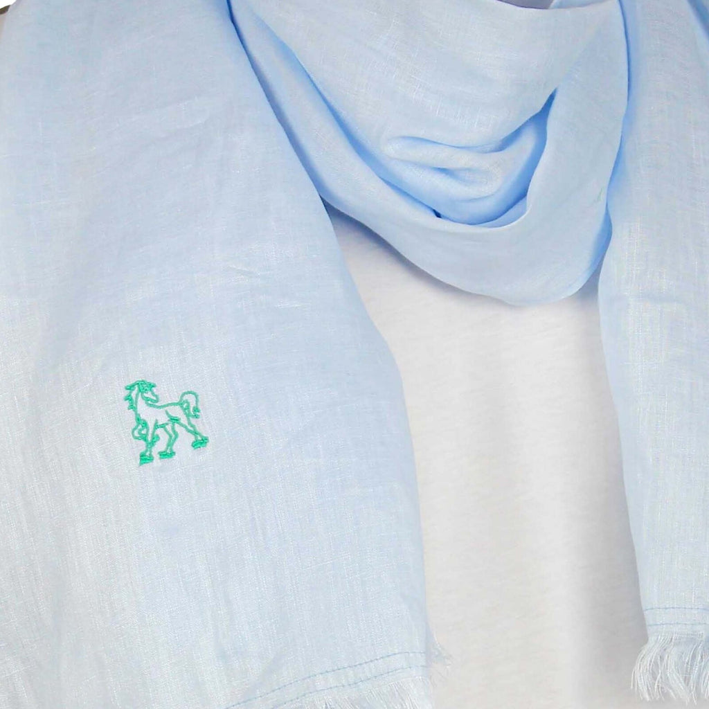 Pashmina lino azzurra 2