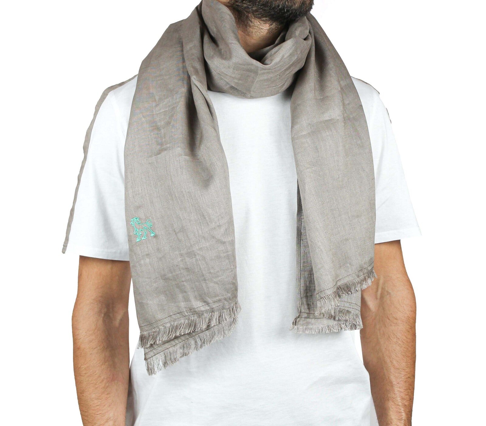 Pashmina lino tortora 1