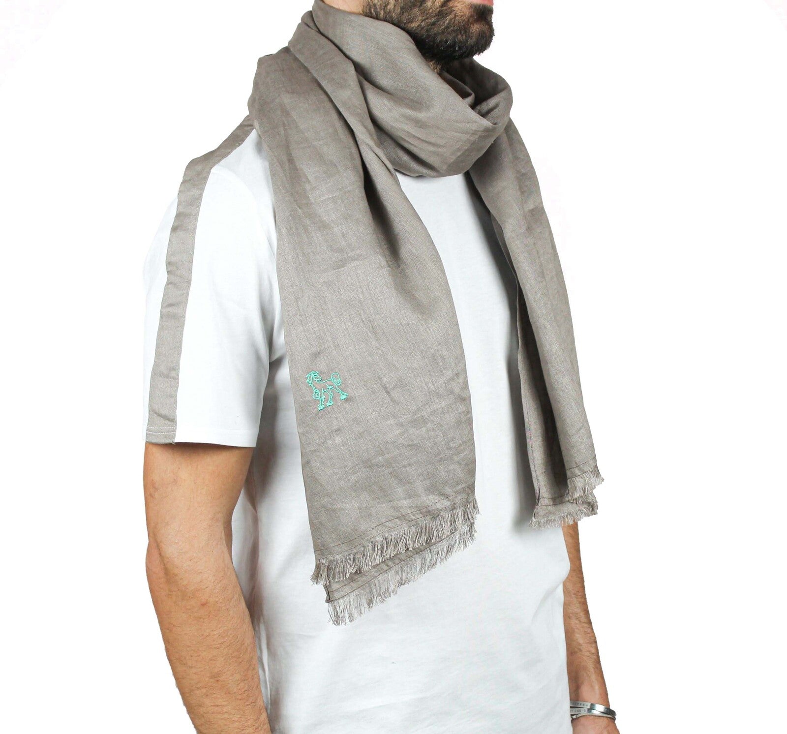 Pashmina lino tortora 2