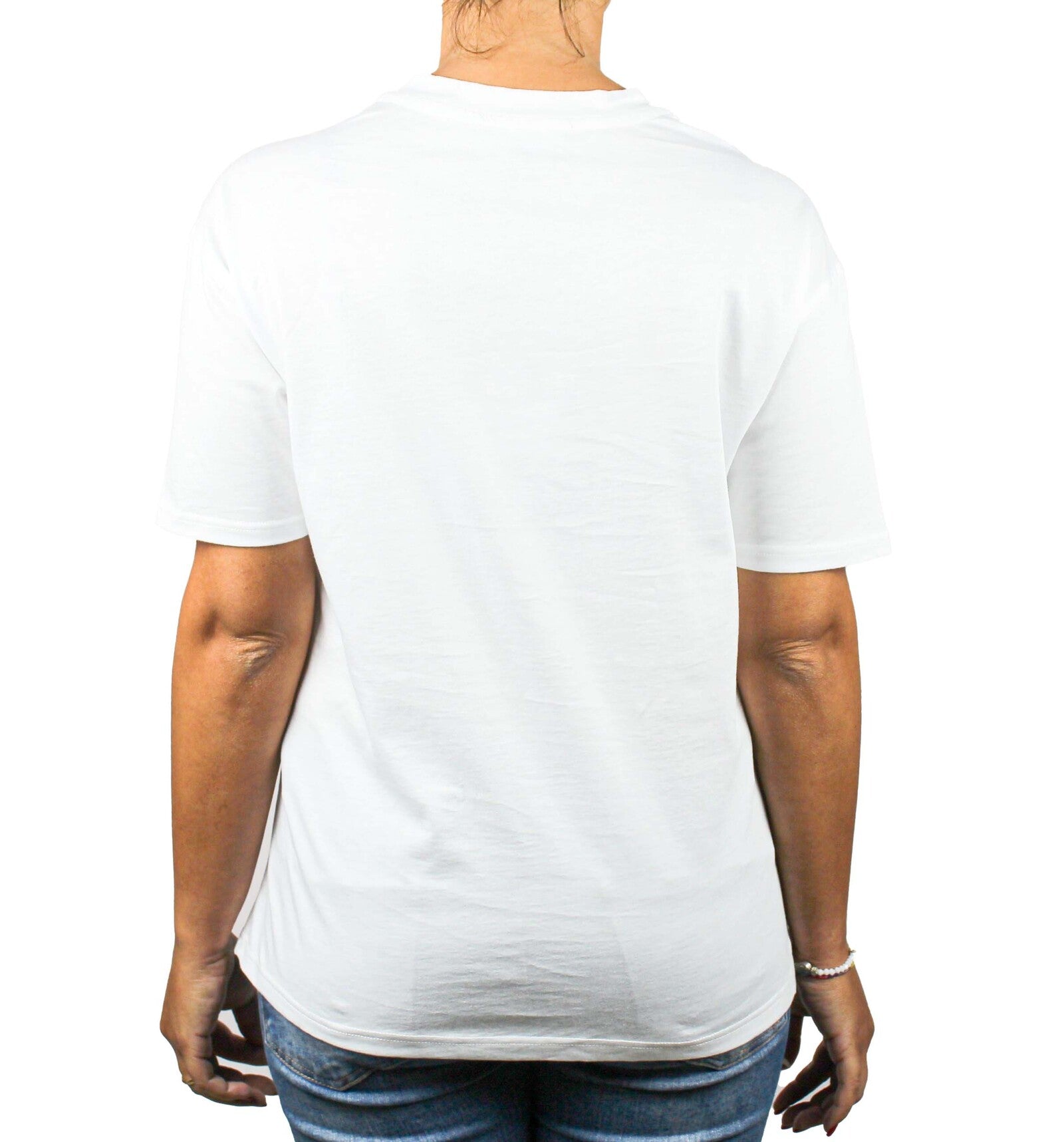 T-shirt bianca con logo ricamato lato cuore 3