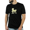 T-shirt nera con ricamo Vinto oro 1