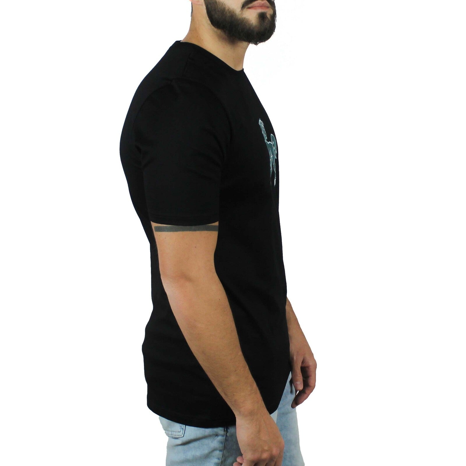 T-shirt nera con ricamo Vinto 4