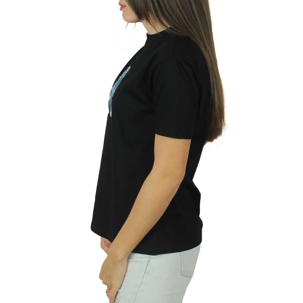 T-shirt nera con ricamo Vinto 3