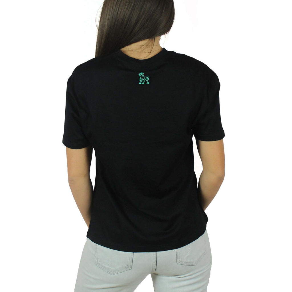 T-shirt nera con ricamo Vinto 4