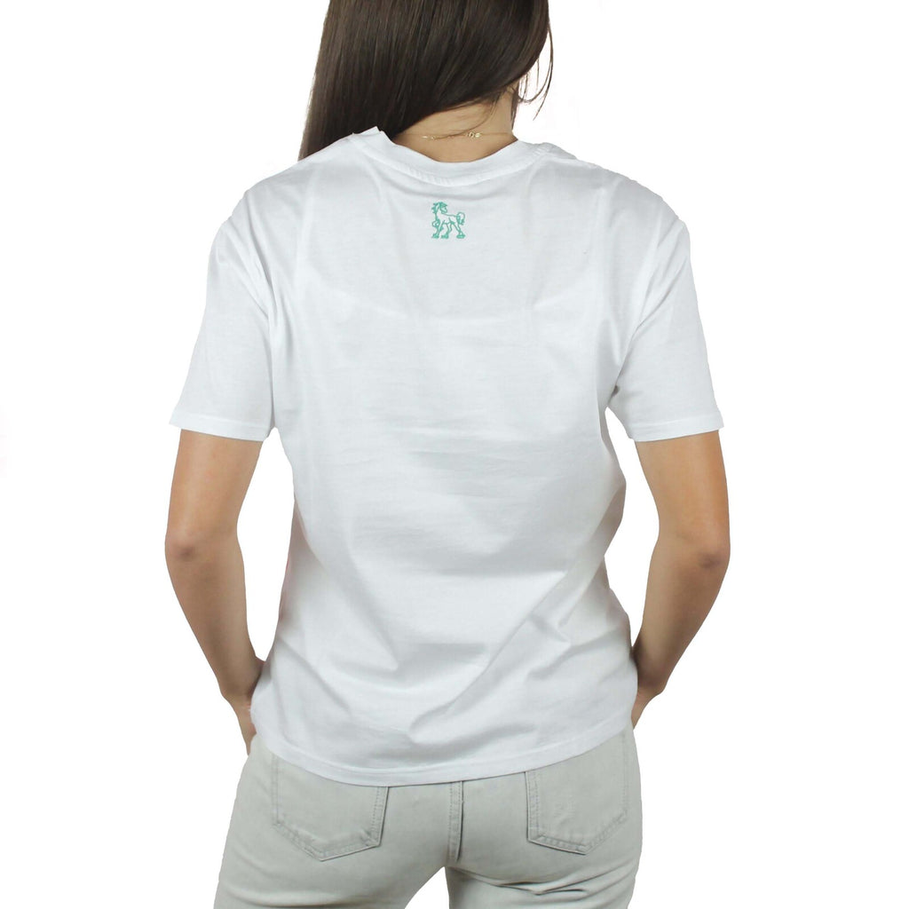 T-shirt bianca con stampa ciliegio 4