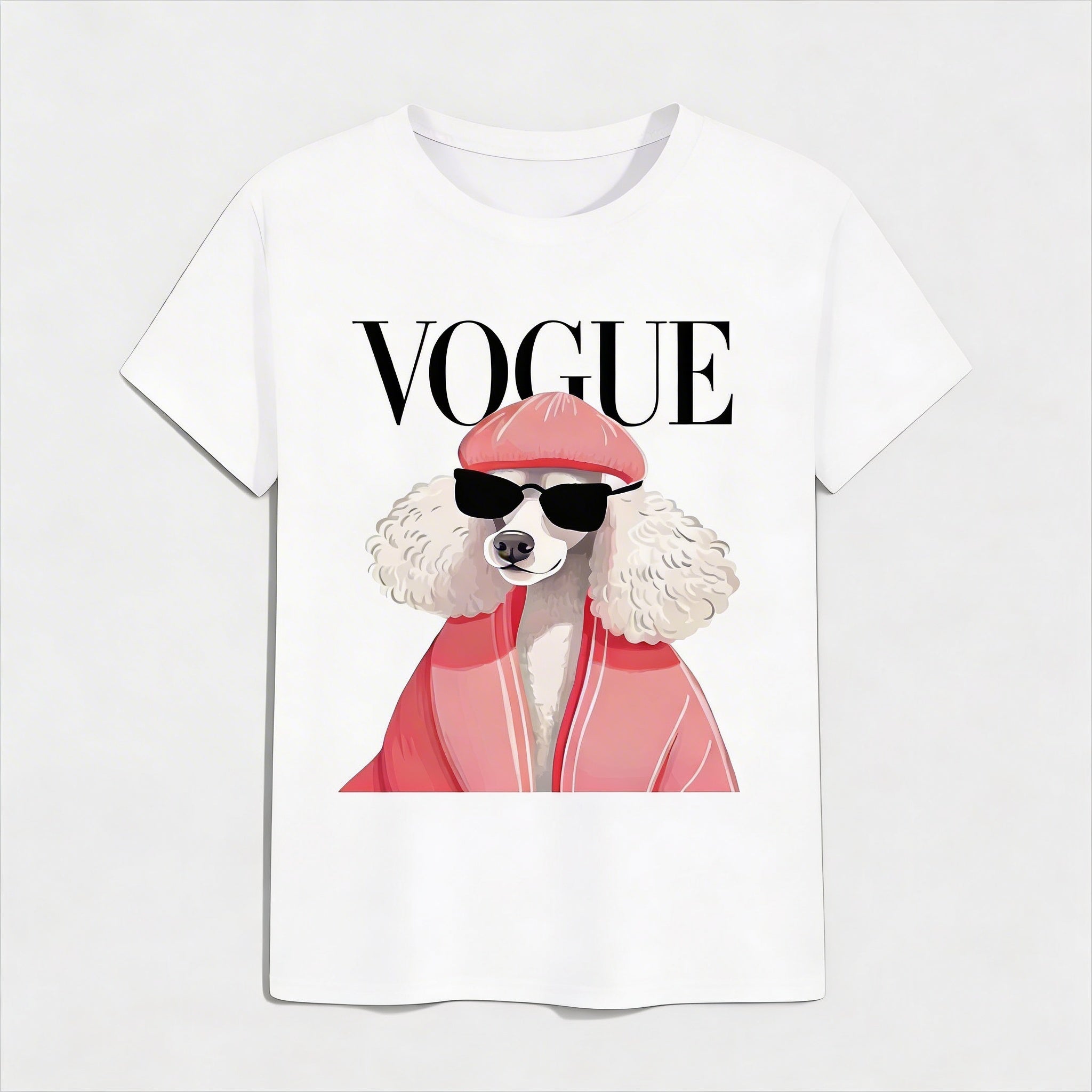 T-Shirt Donna con stampa dog vogue