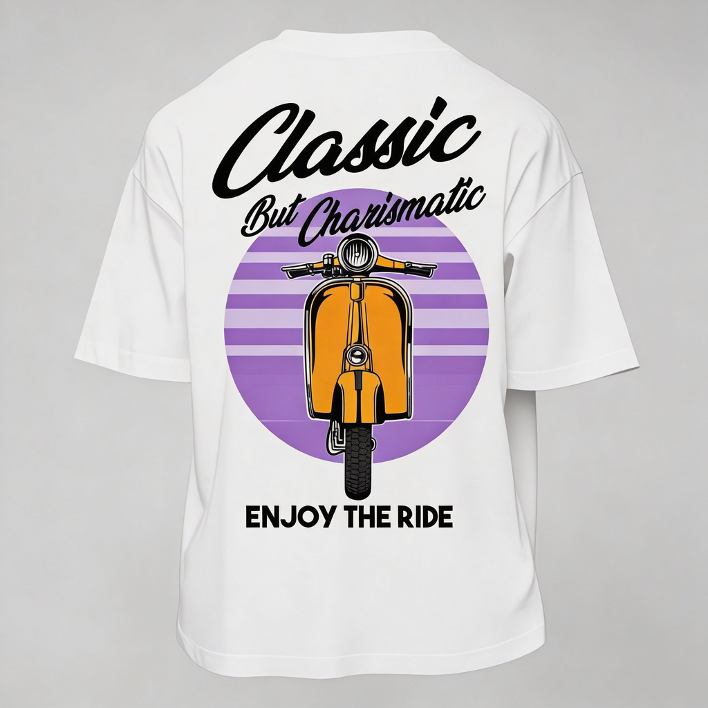 T-Shirt Uomo  Over con stampa vespa