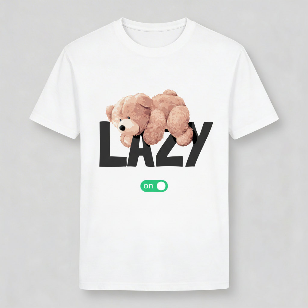 T-Shirt Donna con stampa lazy bear