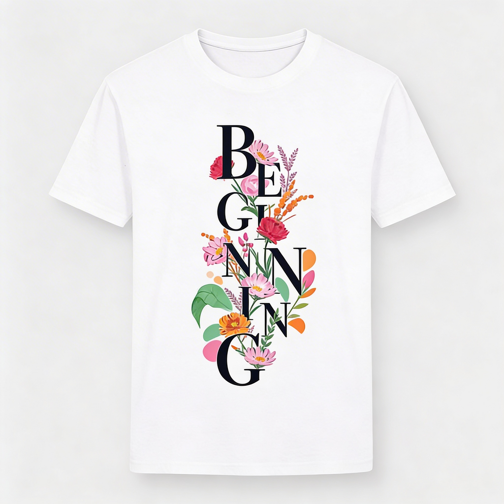 T-Shirt Donna con stampa beginning