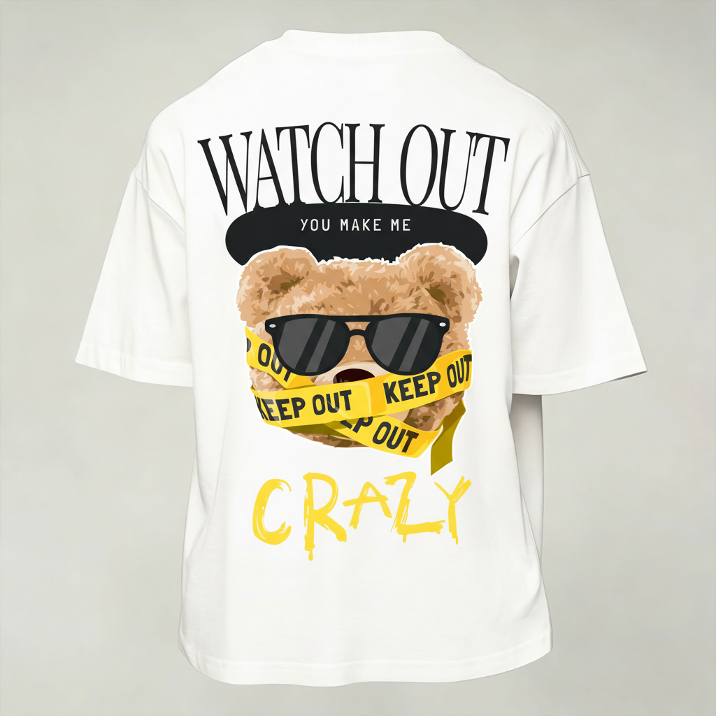 T-Shirt Uomo  Over con stampa watch out