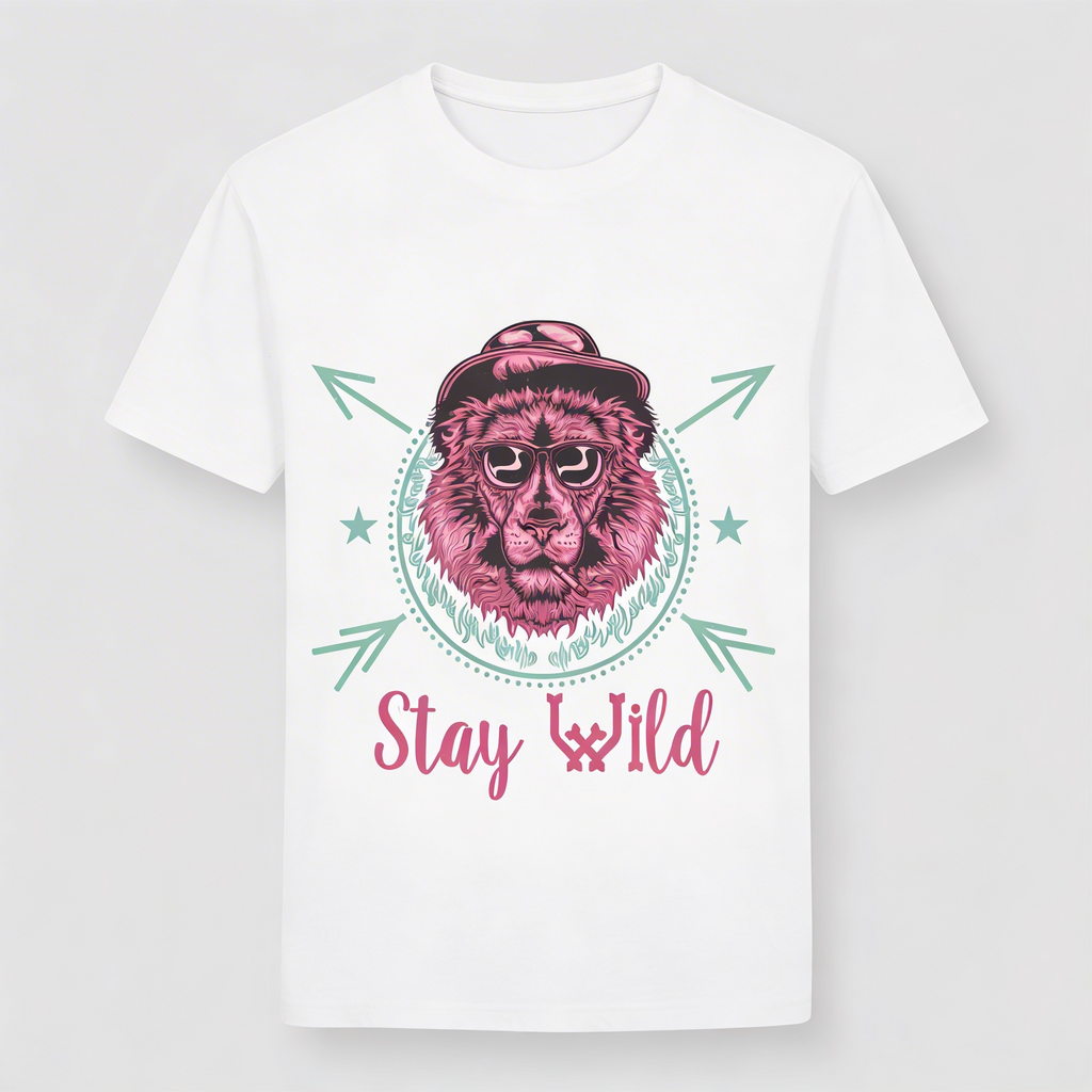 T-Shirt Uomo con stampa wild lion