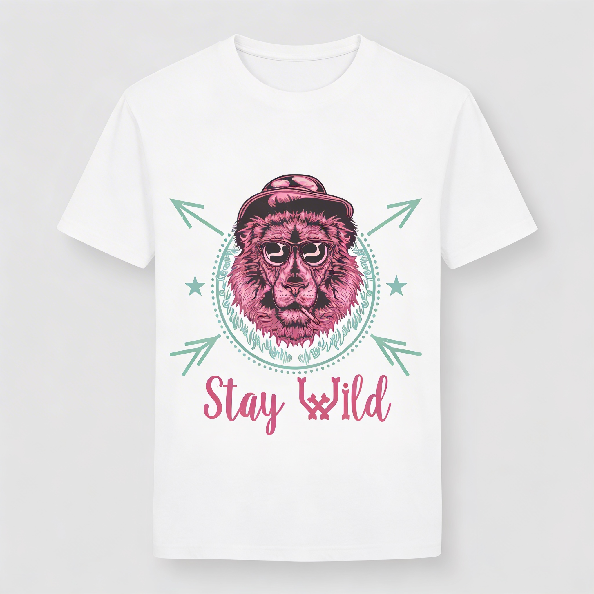 T-Shirt Uomo con stampa wild lion