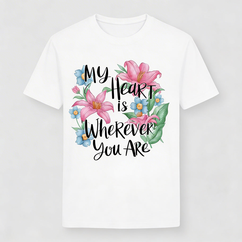 T-Shirt Donna con stampa flower heart