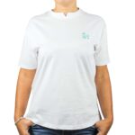 T-shirt bianca con logo ricamato lato cuore